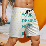 MyArtsyGift - Custom Men's Swim Trunks  with Compression Liner Personalized Bathing Suit Beach Swim Shorts