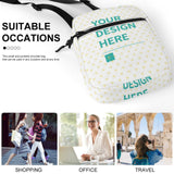Customizable Oxford cloth crossbody bag with 'YOUR DESIGN HERE' text, perfect for any occasion; MyArtsyGift