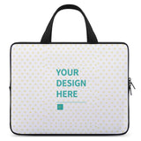 Customizable laptop bag with heart pattern and 'YOUR DESIGN HERE' design, personalized laptop sleeve