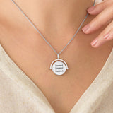 S925 Sterling Silver Personalized Rotary Carving Necklace, custom engraved with names, jewelry gift for women