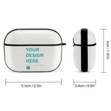 Personalized AirPods Pro case, featuring heart pattern and custom design option. Durable PC hard shell for protection.