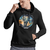 Elephant Astro Cruise Gildan Men's Hooded Sweatshirt, black cotton hoodie