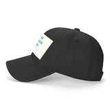 Custom black baseball cap with 'JR SIGN RE' text, made of polyester, perfect for personalized gifts for men and women.