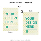 Customizable double-sided linen garden flag, 'YOUR DESIGN HERE', perfect patio decor