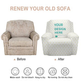 Custom sofa cover: Refreshing old sofas with personalized designs. Durable, washable polyester, perfect furniture protection.
