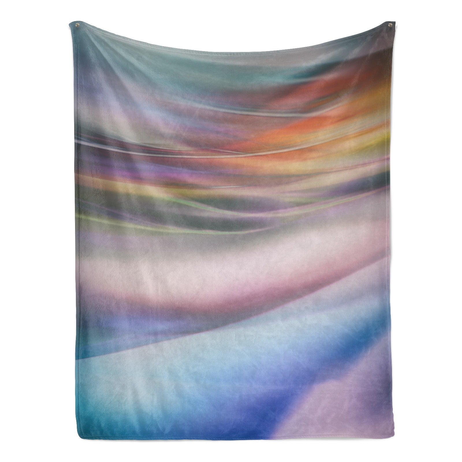 Colorful, abstract flannel blanket for sofa or bed, made of soft polyester