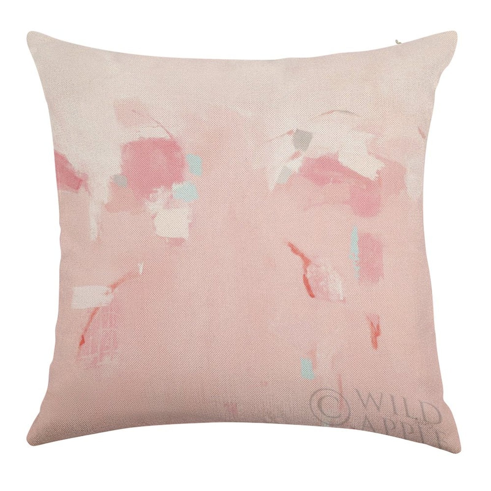 Splash Pink Linen Throw Pillow Case, abstract design, soft colors, MyArtsyGift home decor