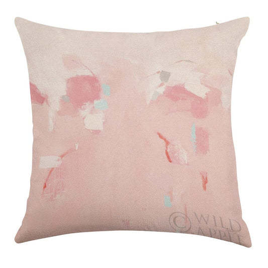 Splash Pink Linen Throw Pillow Case, abstract design, soft colors, MyArtsyGift home decor