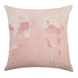 Splash Pink Linen Throw Pillow Case, abstract design, soft colors, MyArtsyGift home decor
