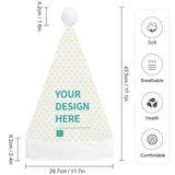 Customizable Christmas hat with 'Your Design Here', made of soft, breathable material, ideal for holiday parties and gifts