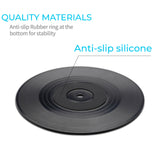 Black retro CD coaster with anti-slip silicone, perfect for drinks, home and office