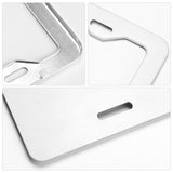 Aluminum car license plate frame, featuring mounting holes and a sleek design. Ideal gift for vehicle customization.