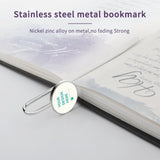 Stainless steel metal bookmark with custom design area, personalized bookmark gift for book lovers