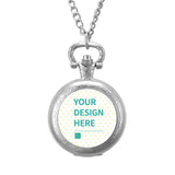 Personalized pocket watch with customizable design area, alloy material, perfect gift for birthday or anniversary.
