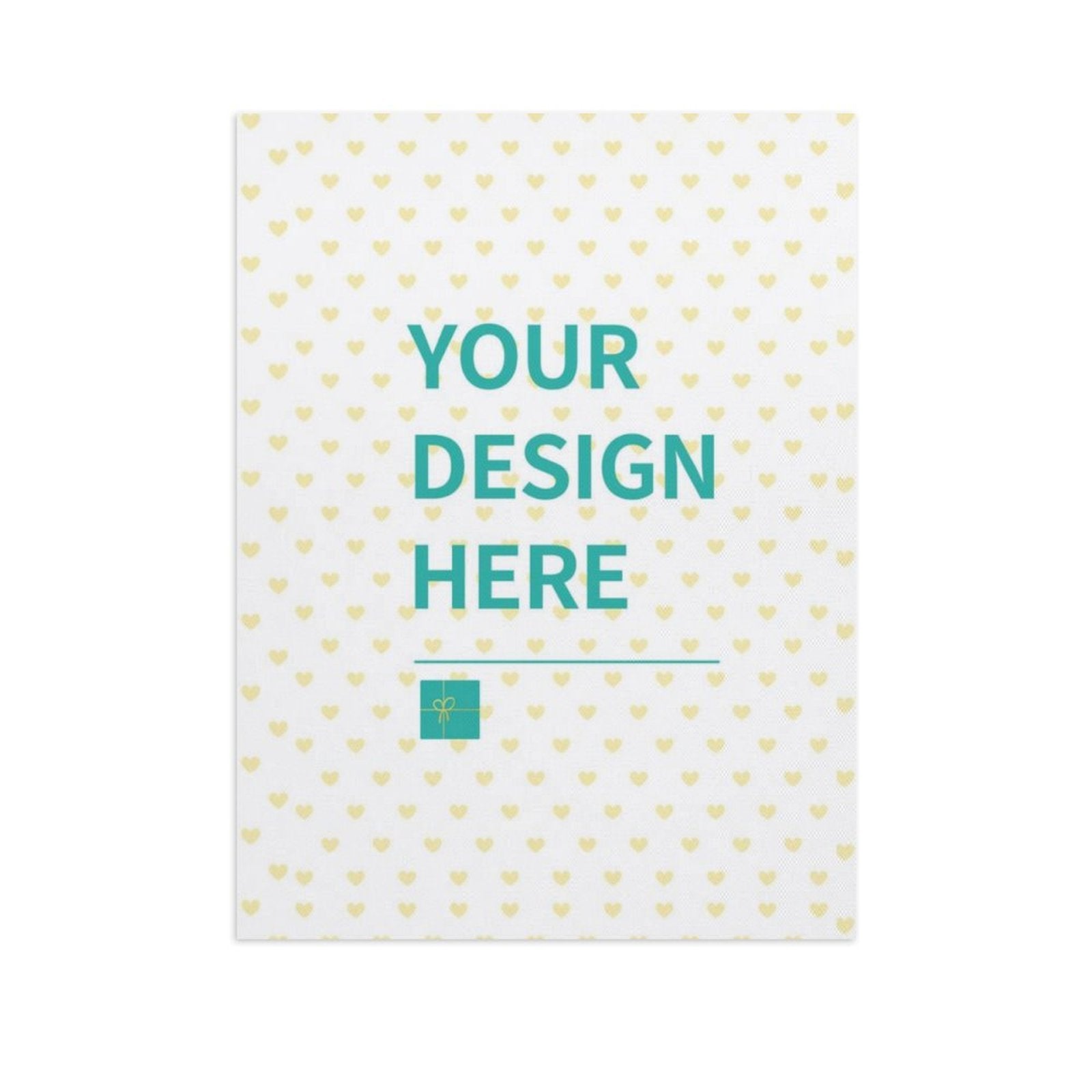 Custom Canvas Print 'YOUR DESIGN HERE' with heart pattern, personalized wall art for home decor from MyArtsyGift