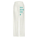 Customizable toddler pajama pants with heart pattern, featuring "YOUR DESIGN HERE" text, perfect for personalized gifts.