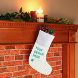 Customizable Christmas stocking with Your Design Here text, perfect for holiday decor, Xmas stocking.