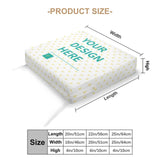 Outdoor furniture cover size guide with dimensions. Custom waterproof cover with heart pattern and design.