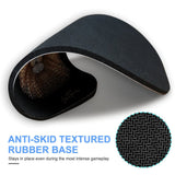 Anti-skid round mouse pad with textured rubber base for office and home use, artistic design mousepad