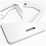 Close-up of aluminum license plate parts, white finish. Perfect for custom car tags.