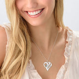 Sterling silver heart pendant necklace with custom names and birthstone, perfect gift for her, MyArtsyGift