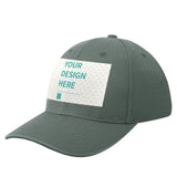 Customizable grey baseball cap with YOUR DESIGN HERE on polyester, for men and women, MyArtsyGift