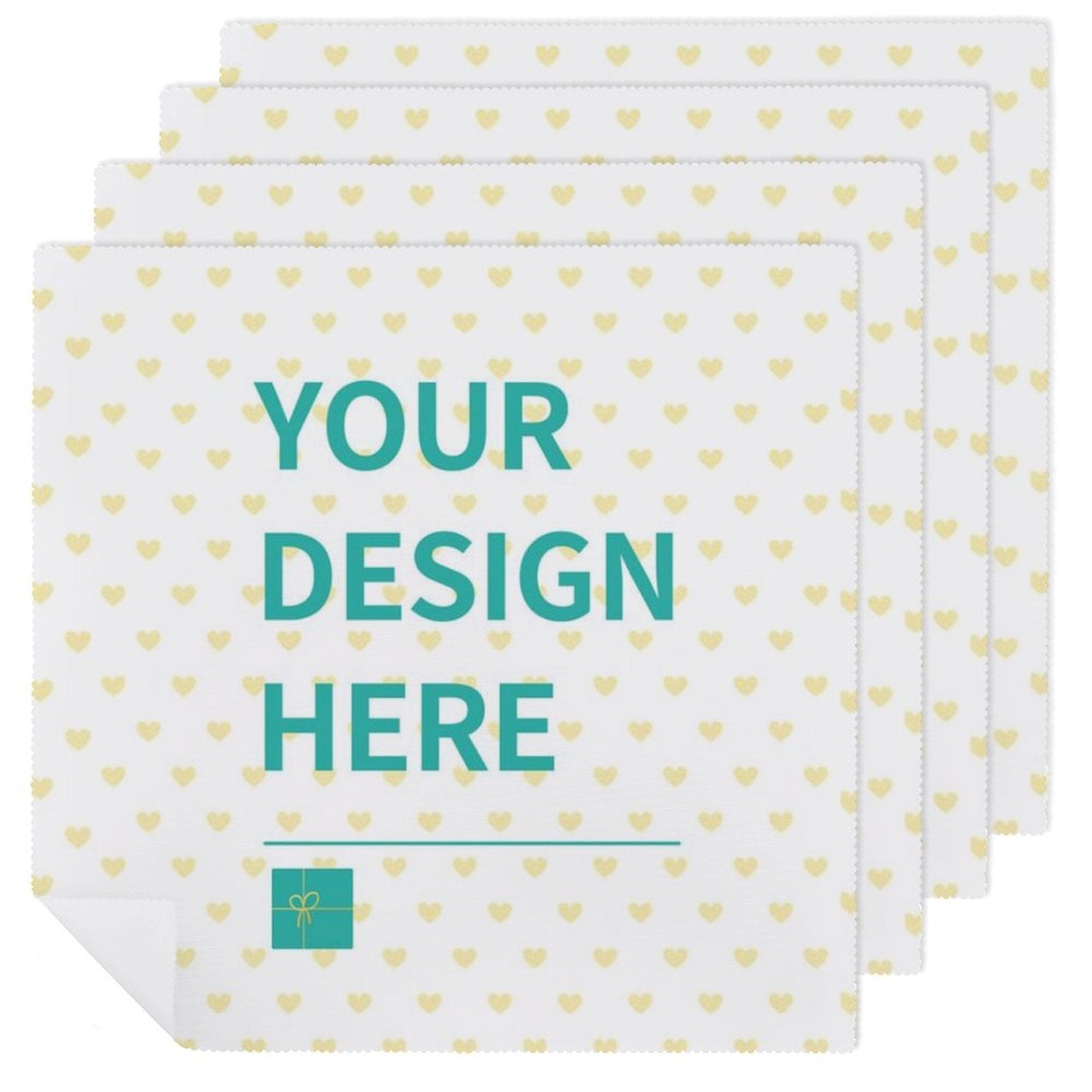 Customizable table napkins with heart pattern and personalized design for party or kitchen by MyArtsyGift