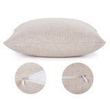 Cotton linen pillow case with hidden zipper, perfect for bedroom or living room decor, beige.