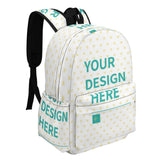 Customizable white Oxford cloth backpack for kids, with your design, heart pattern, travel bookbag