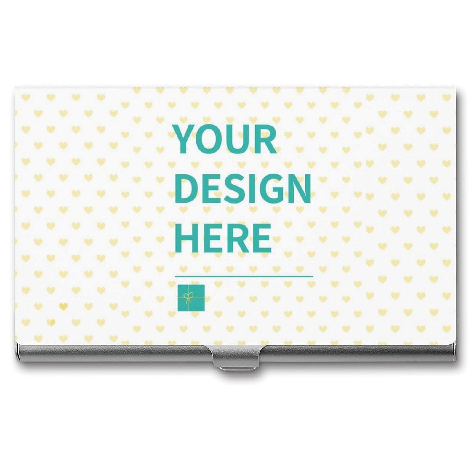 Custom business card holder, aluminum alloy with personalized design, Your Design Here. For Men and Women