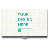 Custom business card holder, aluminum alloy with personalized design, Your Design Here. For Men and Women