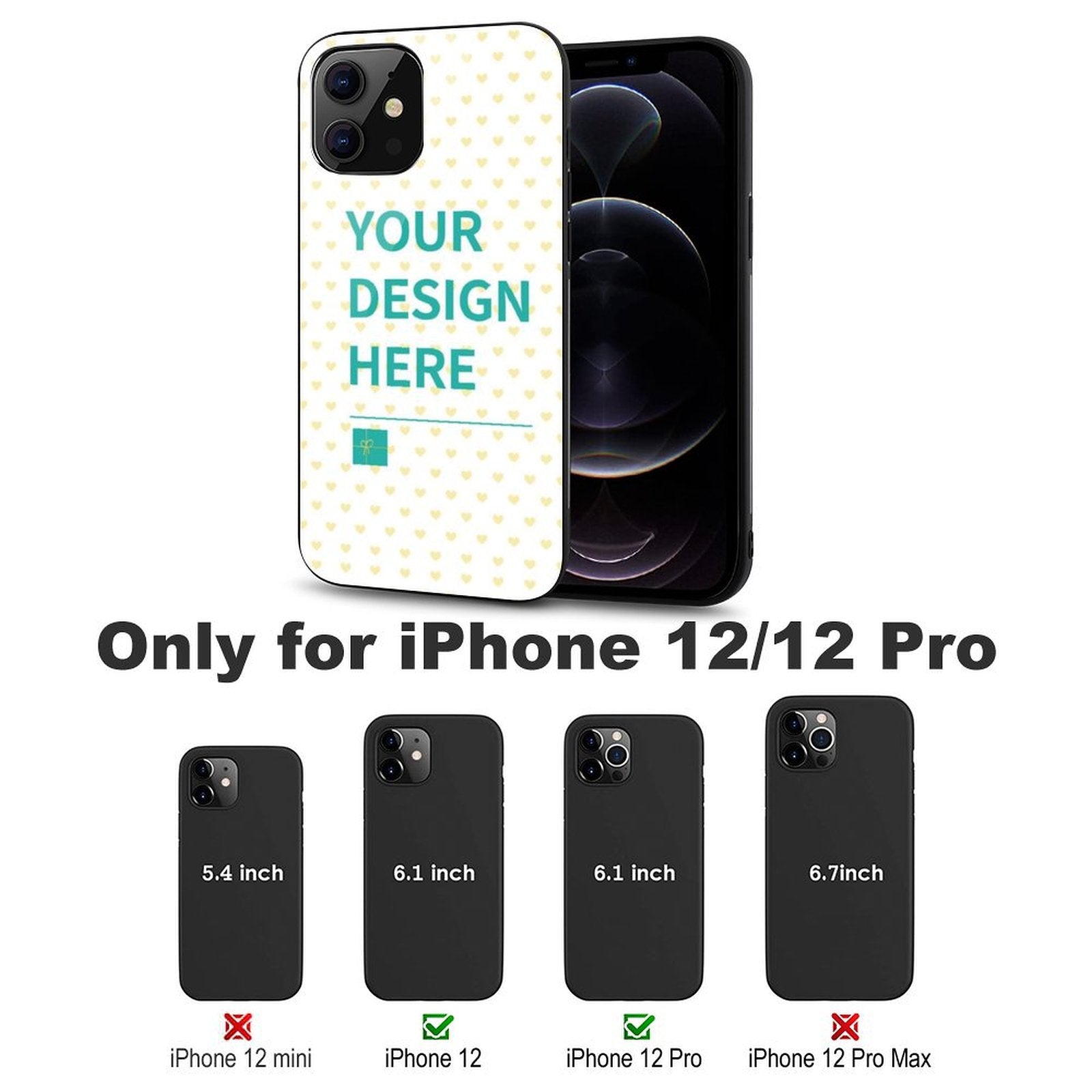 Custom iPhone 12 Pro Case showcasing personalized design, compatible with iPhone 12 mini, 12, Pro, and Pro Max.