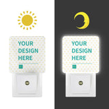 Customizable LED Night Light with 'YOUR DESIGN HERE', perfect for bedroom, bathroom. Energy-saving nightlight.