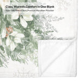 Winter Christmas Tree Flannel Blanket, soft fleece blanket with cozy watercolor design for sofa couch or bed