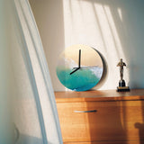 Modern beach MDF wall clock, coastal decor for living room or office. Beach and ocean design, perfect gift