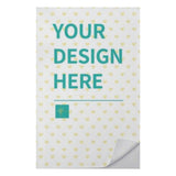 Custom quick dry towel with 'YOUR DESIGN HERE' text and heart pattern, perfect for swimming, camping, and travel