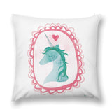 Unicorn plush throw pillow cover, soft and fluffy pillow covers for sofa and living room decoration