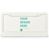 Customizable aluminum license plate with heart design. Personalize with YOUR DESIGN HERE.