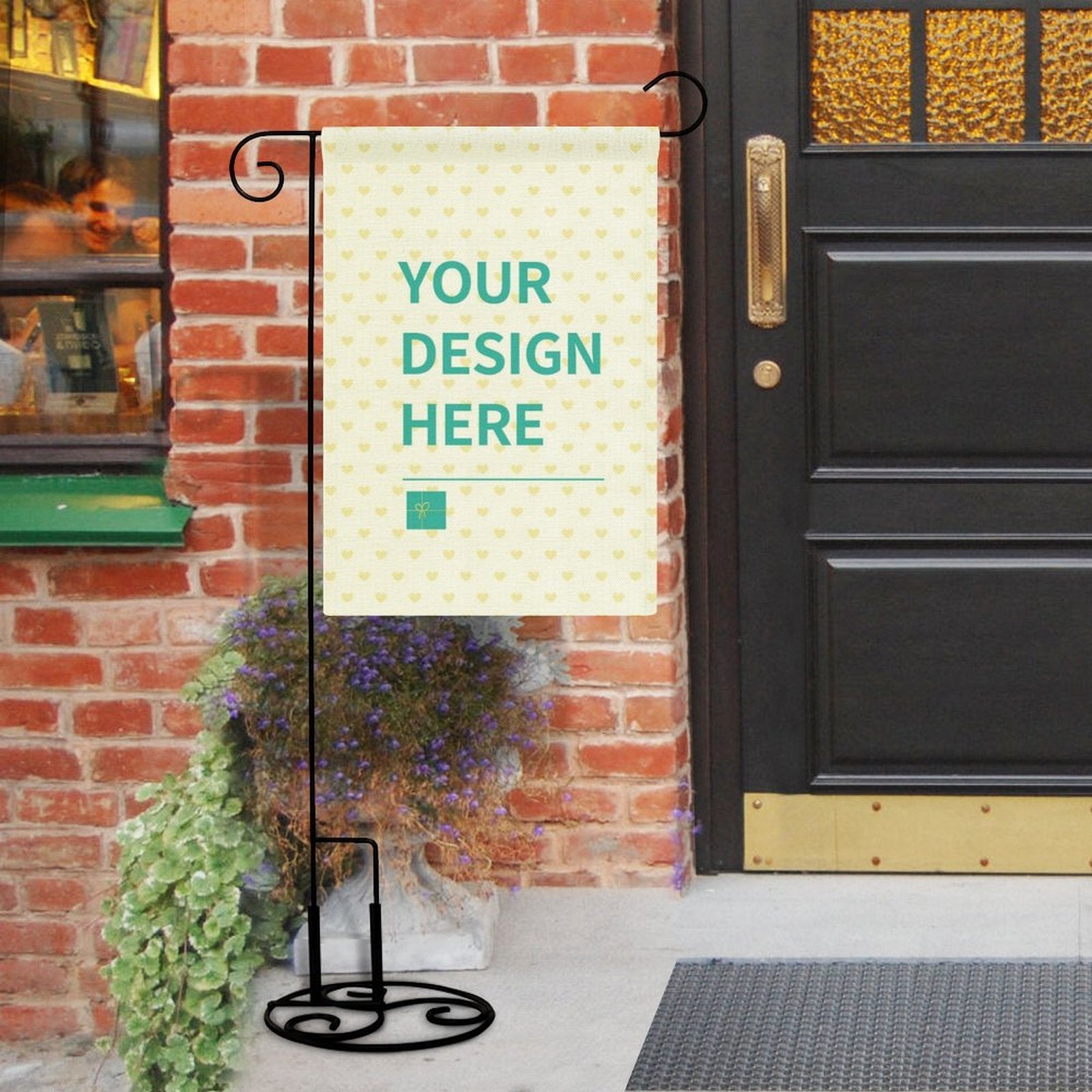 Customizable linen garden flag, 'Your Design Here' yard flag for outdoor porch decoration, farmhouse style