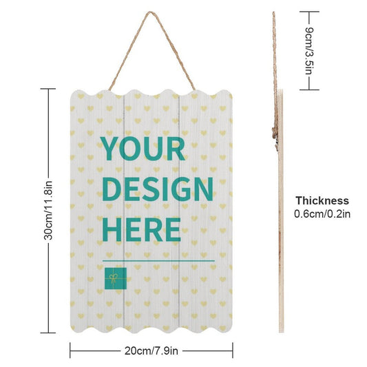 Personalized wood sign with custom design, wave edge, birch wood, for home, shop, bar decor