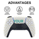 Custom PS5 controller skin, yellow hearts, layered protection, dust-proof, scratch-resistant, personalized