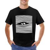Black men's crew neck t-shirt with a unique eye graphic, perfect for MyArtsyGift.