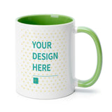 MyArtsyGift - Custom White Ceramic Mug, Personalized Inner Color Mug Customized Gift, Made in USA