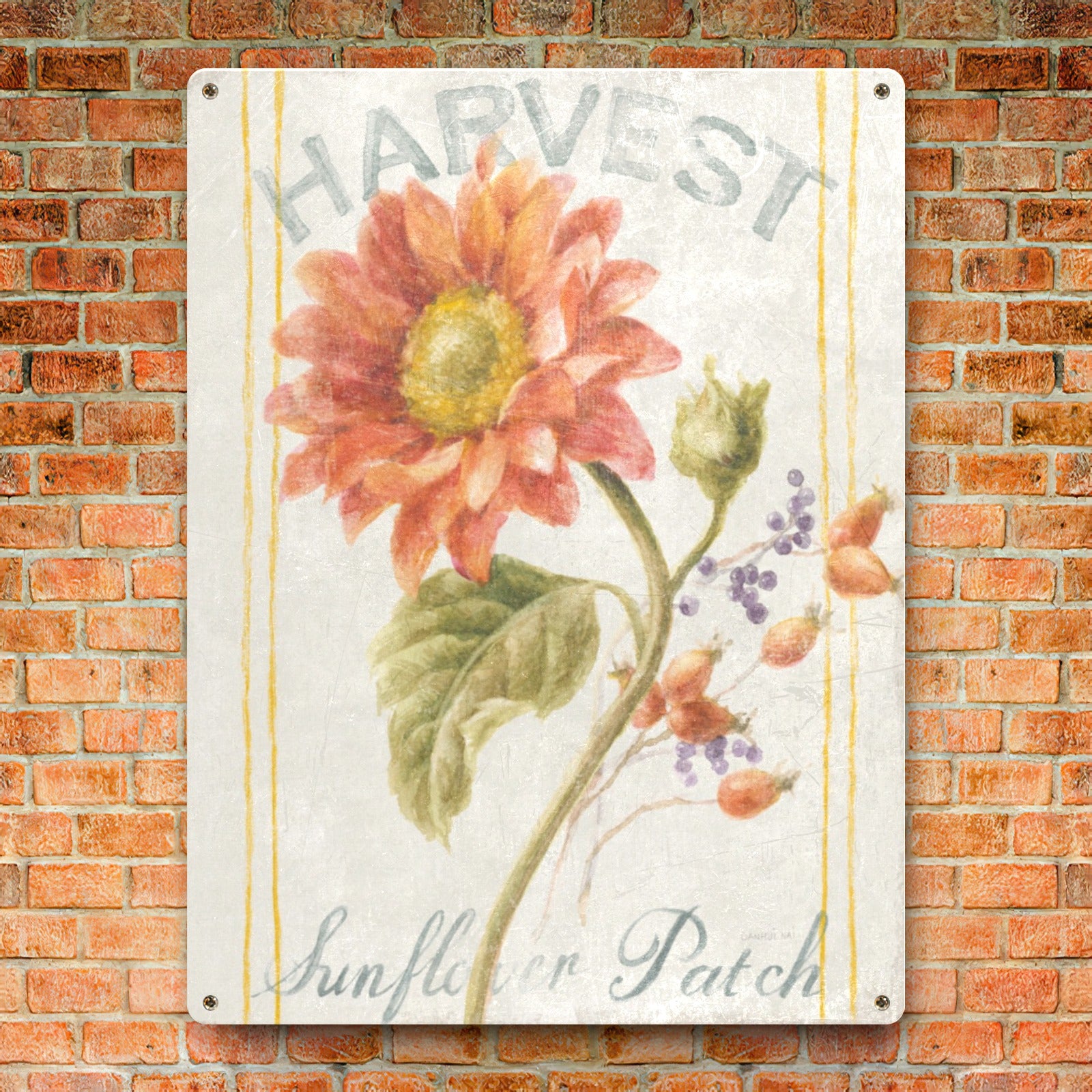 Harvest Sunflower Patch Metal Sign in USA, Iron Wall Art