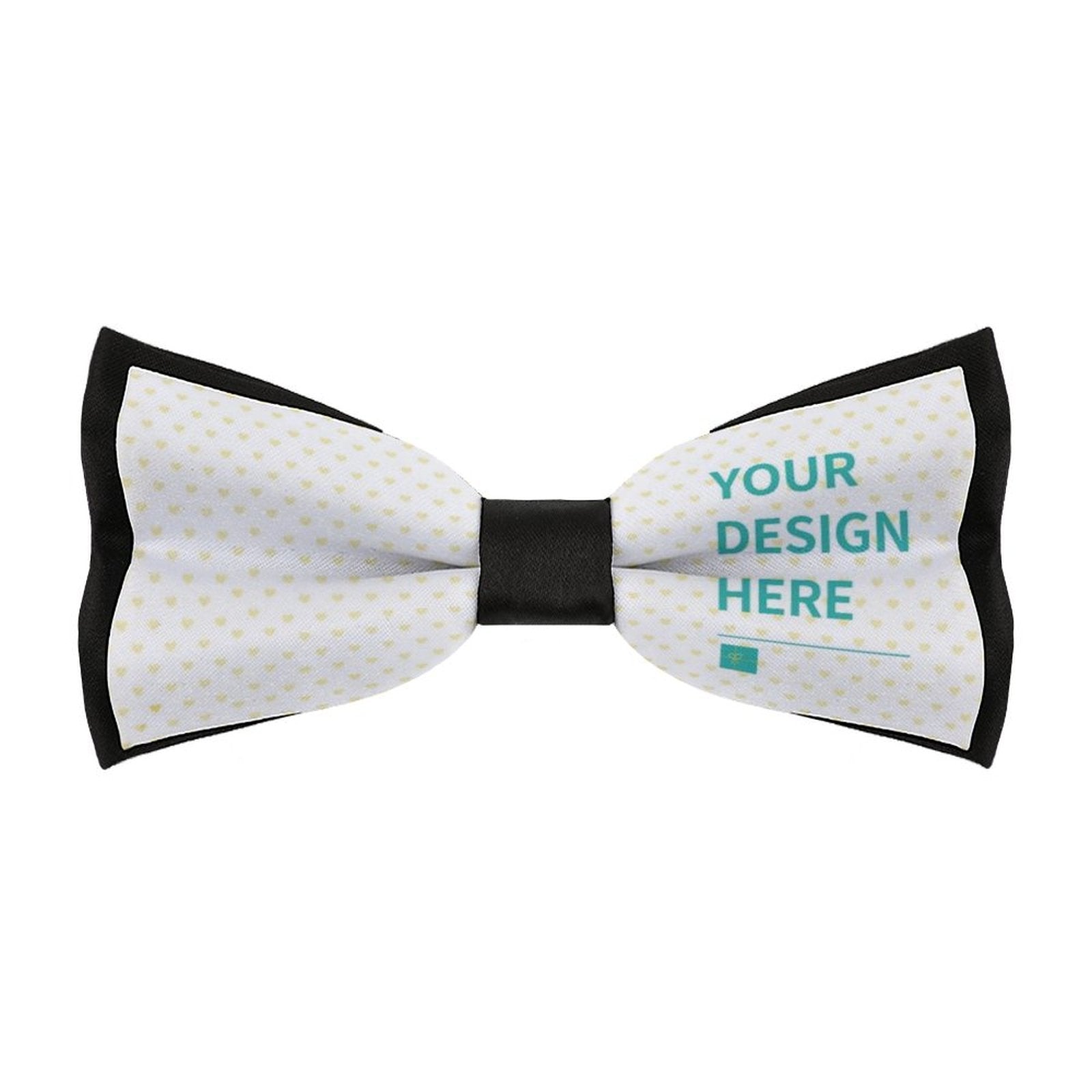 Custom bow tie for men with personalized design, polyester material and adjustable strap.