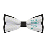 Custom bow tie for men with personalized design, polyester material and adjustable strap.