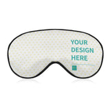 Custom eye mask with heart pattern and black trim, customizable sleep mask, "YOUR DESIGN HERE"