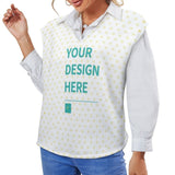 Custom Women's Sweater Vest - Personalized V-Neck Fall Outfit with Your Design Here