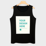 Customizable black mens workout tank top. Add your design.