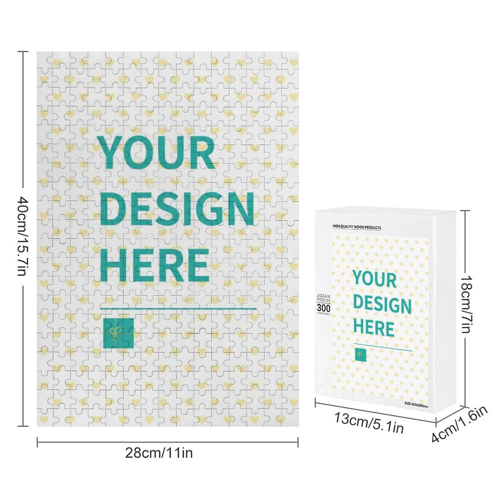 Custom photo puzzle with your design, 300 piece jigsaw puzzle gift